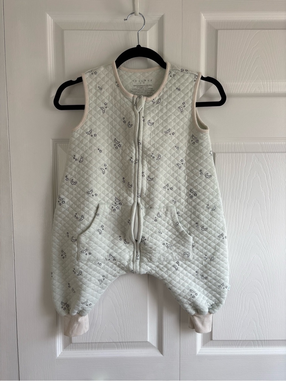 Tealbee Dreamsuit Teal Moon Stars Baby Toddlers Wearable Blanket 2T-3T Bamboo